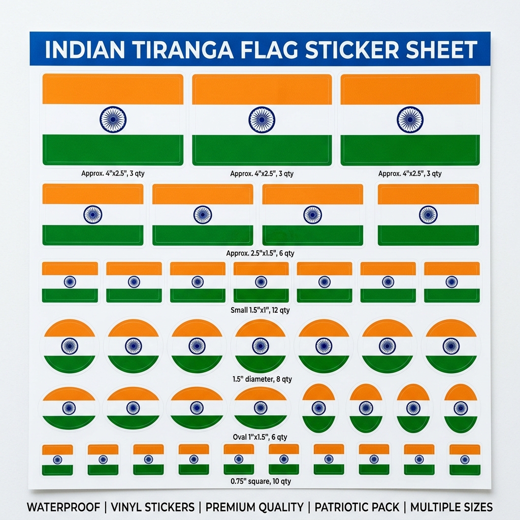 Tiranga Vinyl Sticker Set